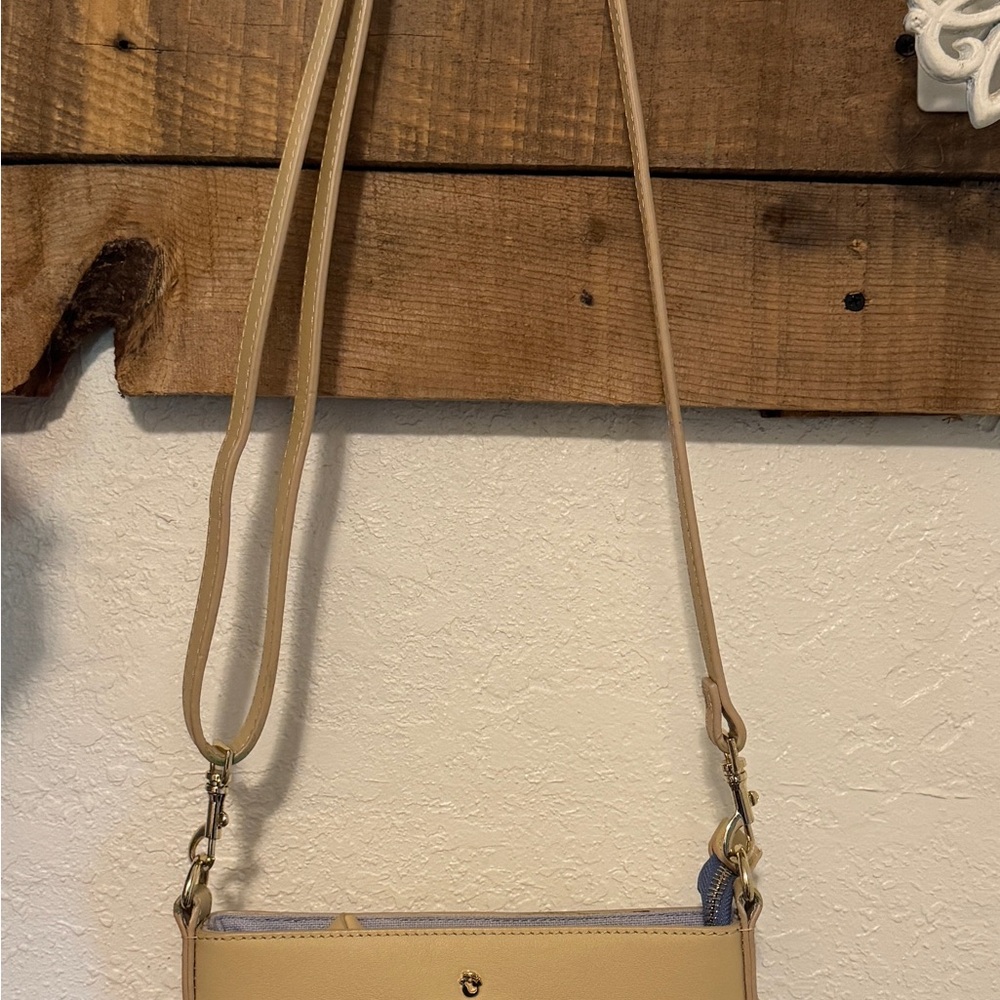 Spartina 449 Tan and Blue Patterned Crossbody Bag Purse NEW - Picture 13 of 14